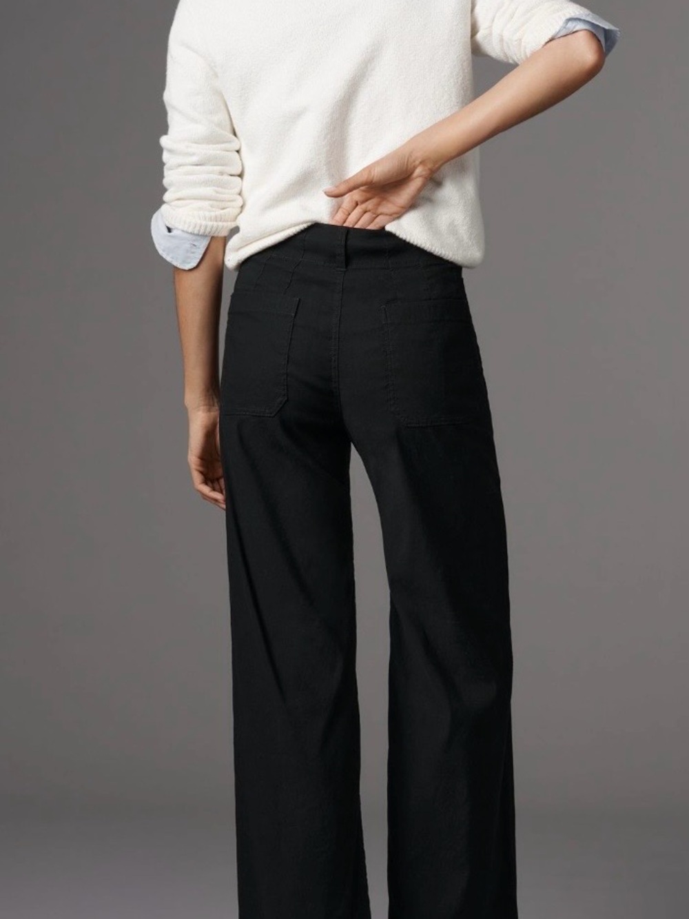 Maeve Black High-Rise Petite Trousers with Contrast Stitch - Picture 5 of 10